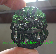 Free Shipping - good luck Hand carved Natural  jadeite jade carved Parrot charm  - £19.17 GBP