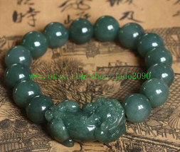 Free Shipping - good luck Amulet natural green jade '' PI YAO'' Prayer Beads cha - £23.72 GBP