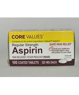 Core Values Aspirin, 325 mg, Safe Pain Relief, 100 Tablets, Exp 03/24 - $153.63 MXN