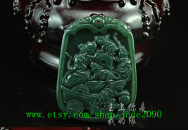 Free Shipping -  Mouse pendants , Hand carved green jadeite jade carved Small Ra - £23.08 GBP