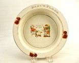 Antique Pottery Old King Cole Baby&#39;s Plate, Curled Rim, Rooster Art, Elp... - $19.55
