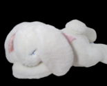 EDEN plush white pink bow ears sleeping sewn eyes lying down bunny rabbit - $41.57