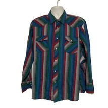 Men&#39;s Vintage Wrangler Sz XXL 2XL Pearl Snap Long Sleeve Western Shirt 2... - $17.70