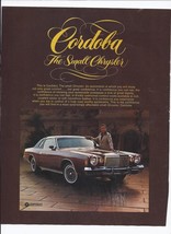 1976 Chrysler Cordoba Print Ad Automobile Car Ricardo Montalban 8.5&quot; x 11&quot; - £15.01 GBP