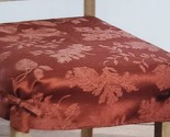 Set of 2 Same Fabric Chair Covers(28x36&quot;)DAMASK BROWN FLOWERS,AUTUMN MED... - £15.76 GBP