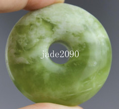 Free Shipping - Peace buckle pendants good luck Natural green jade carved Blessi - $26.99