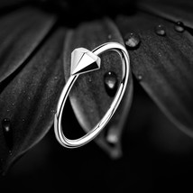 925 Sterling Silver Diamond Shaped Nose Ring, 0.6mm (22G) Body Jewellery... - $8.81