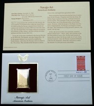 22¢ Navajo Art 1986 American Indians 22K Gold Stamp Usps 1ST Day Of Issue 1987 - $5.69