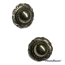 Vintage Mexico Sterling Silver 925 and Brass Stamped Post Earrings - $958.24 MXN