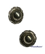 Vintage Mexico Sterling Silver 925 and Brass Stamped Post Earrings - $958.24 MXN