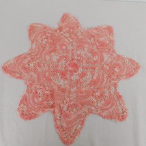 Hand Crochet Doily Pink White Star Vintage Centerpiece Table Linens 17” ... - £7.77 GBP