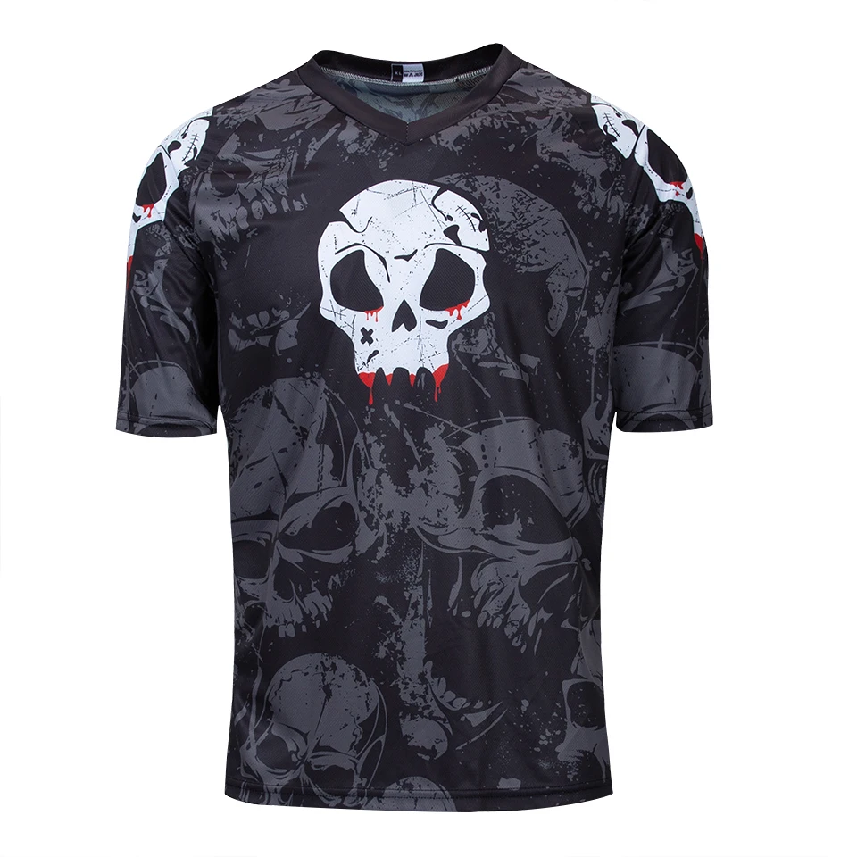 Sporting Skull Cycling  Men 2022 Downhill Shirt Enduro Sporting Motocross Mounta - £31.51 GBP