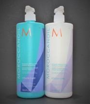 Moroccanoil Blonde Perfecting Purple Shampoo and Conditioner 33.8 oz Set - £74.87 GBP