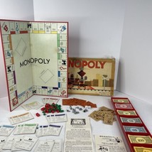 Parker Brothers 1957 MONOPOLY Board Game Yellow Train Box Metal Tokens V... - $17.60
