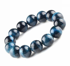 Free Shipping - 10 mm Real Natural blue tiger eye STONE Prayer Beads charm beade - £15.81 GBP