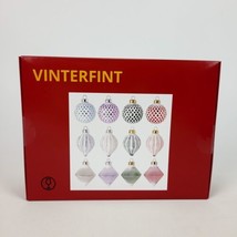 Ikea Vinterfint Decoration Bauble set of 12 Glass Mixed Colors 2.3&quot; New - £14.13 GBP