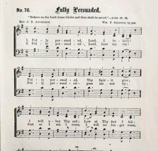 1883 Gospel Hymn Fully Persuaded Sheet Music Victorian Religious Church ... - £11.77 GBP