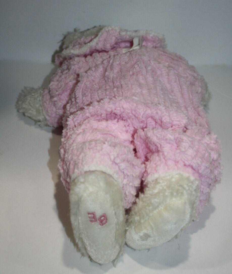 Boutique Enterprises Teddy Bear Soft Pink Chenille White Plush 14" Bow Stuffed Item image 8