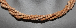  The Twist Beads Era! 36&quot; Necklace Of 4 Mm Round Beads Soft Browns Rust &amp; Beige - £1.83 GBP