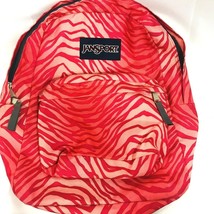 Jansport Backpack Student Book Laptop Pink Coral Animal Pattern - $11.87