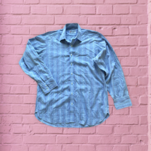 Turnbull &amp; Asser London  button cotton shirt blue-purple plaid Men size ... - £172.09 GBP