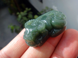 Free Shipping - Natural jadeite jade ox , Elegant Natural green ox jadeite jade  - £20.76 GBP