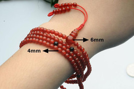 Free shipping - Tibetan Buddhist Natural red jade prayer beads, yoga and meditat - £20.73 GBP