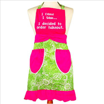 Apron I came I saw I decided to order takeout Pink  Close Out - £12.65 GBP