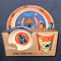 Lilo &amp; STITCH Halloween Mummy Pumpkin Childrens Kids Dishes 5PC Set NEW ... - £23.63 GBP