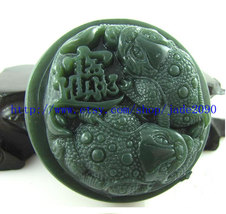 Free Shipping - good luck Natural dark green carved toad  jade Amulet charm jade - £20.83 GBP