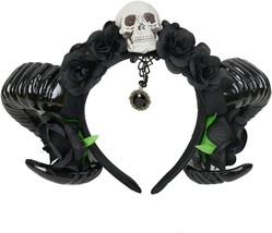 Black Devil Sheep Horns Headband Steampunk Halloween Party Goth Costume ... - $38.95
