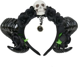 Black Devil Sheep Horns Headband Steampunk Halloween Party Goth Costume ... - £30.86 GBP