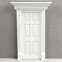 AirAds Dollhouse DIY 1:12 scale mini Federal Revival Front Door Wood Door White - £12.99 GBP