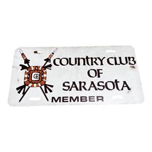 Vintage Sarasota Country Club Member Front License Plate Original Tag Fl... - $37.39