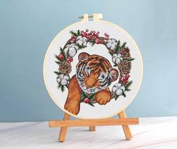 Little Tiger Cross stitch pattern pdf - Round cross stitch cute tiger cub  - $10.69