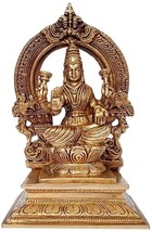 Lakshmi statue brass Mahalakshmi goddess 7 inches height gold - £131.32 GBP