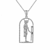 .925 Sterling Silver Hathor Egyptian God Pendant Necklace - £26.74 GBP+