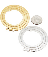 316L Stainless Steel 18k Gold Plated 5-6mm Herringbone Chain Necklace 16... - $13.99+