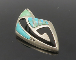 Carolyn Pollack Relios 925 Silver - Vintage Turquoise Cutout Pendant - PT11972 - £61.87 GBP