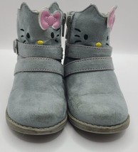 Hello Kitty Boots Size 6 Sanrio Hk Hallie Silver Grey Glitter Toddler Shoes - £10.17 GBP