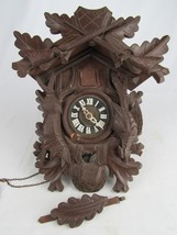 Vintage Cuckoo Clock Germany Black Forest Bachmaier &amp; Klemmer Hunter Old Antique - £78.94 GBP