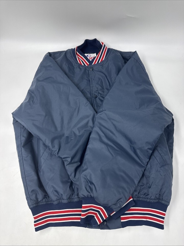Vintage Game Sportswear Jacket 90s Blank Blue Baseball Bomber Men’s Size L - $59.99