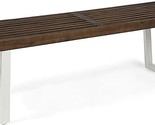 Christopher Knight Home Joa Patio Dining Bench, Acacia Wood with Iron Le... - £182.76 GBP