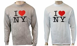 Official Licensed I Love NY New York City Long Sleeve T-Shirt White &amp; Gray S-2XL - £11.93 GBP