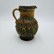 MCM Jasba pottery # 167715 art pitcher jug vase West Germany 6” Embossed - $67.50