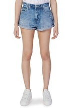 Pepe Jeans Women Short Blue Mid-Waist Chic Fashion Denim Rolled Hems 2025 - $1,226.14 MXN