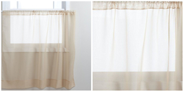 Short Panel Solid Sheer Window Curtain Rod Pocket 58 Inch x 36" - Taupe - P01 - £20.35 GBP