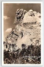 Mt Rushmore Memorial During Construction With Sclupturers RPPC Postcard B48  - £14.31 GBP