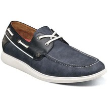 Stacy Adams Reid Moc Toe Lace Up Boat Shoes Lightweight Navy 25592-410 - $79.99