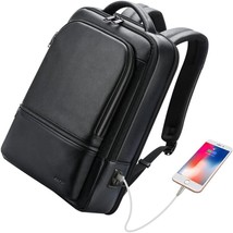 BOPAI Genuine Leather Backpack for Men Multi-Function 15.6-inch Laptop Premium - £159.22 GBP